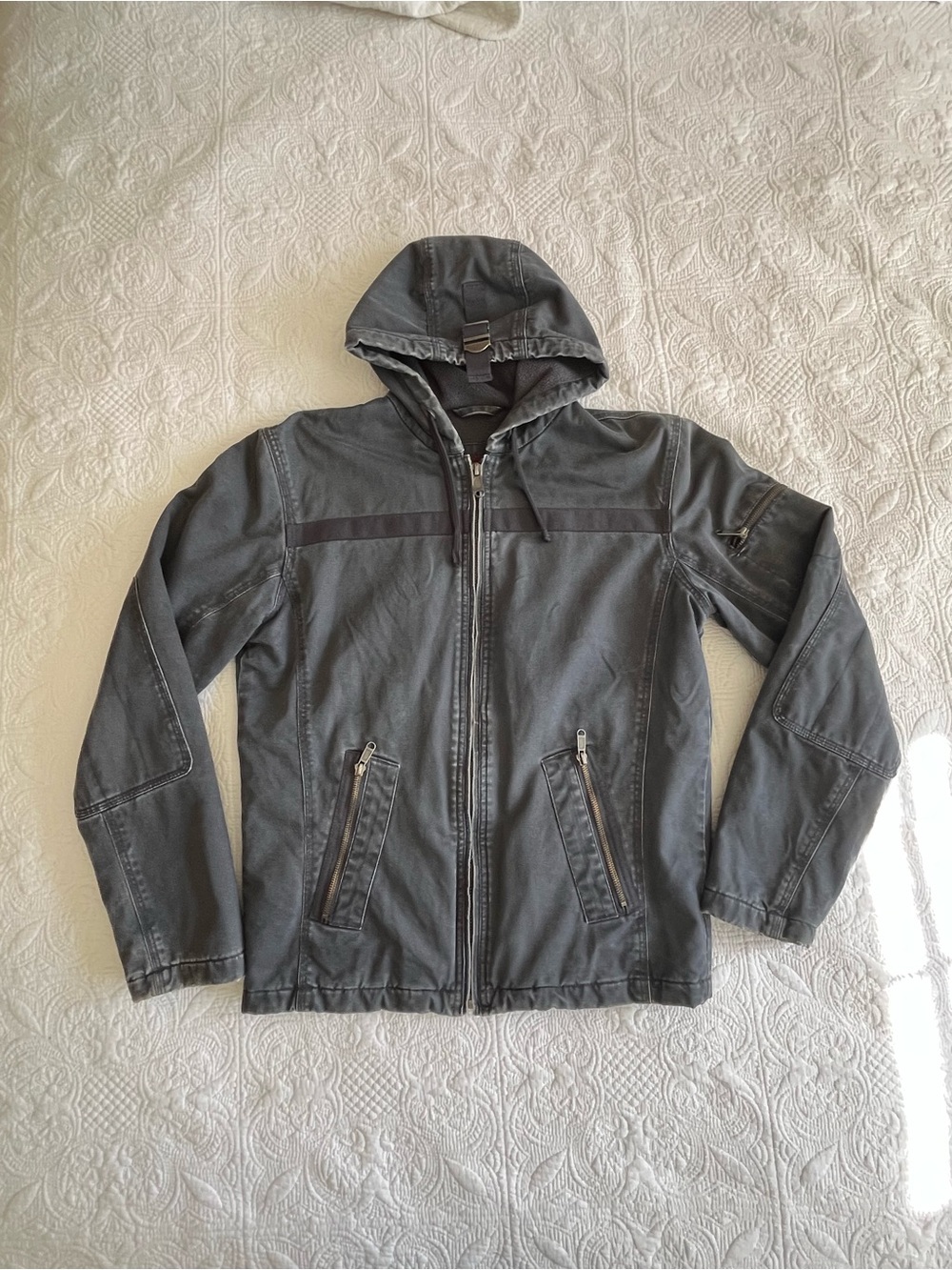 Springfield Men's Jacket - Hooded Zip-Front Hunting Jacket - Gray - Springfield